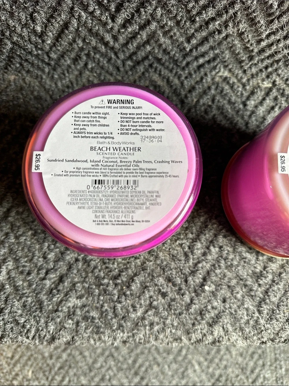 Bath & Body Works Beach Weather 3 Wick Candle